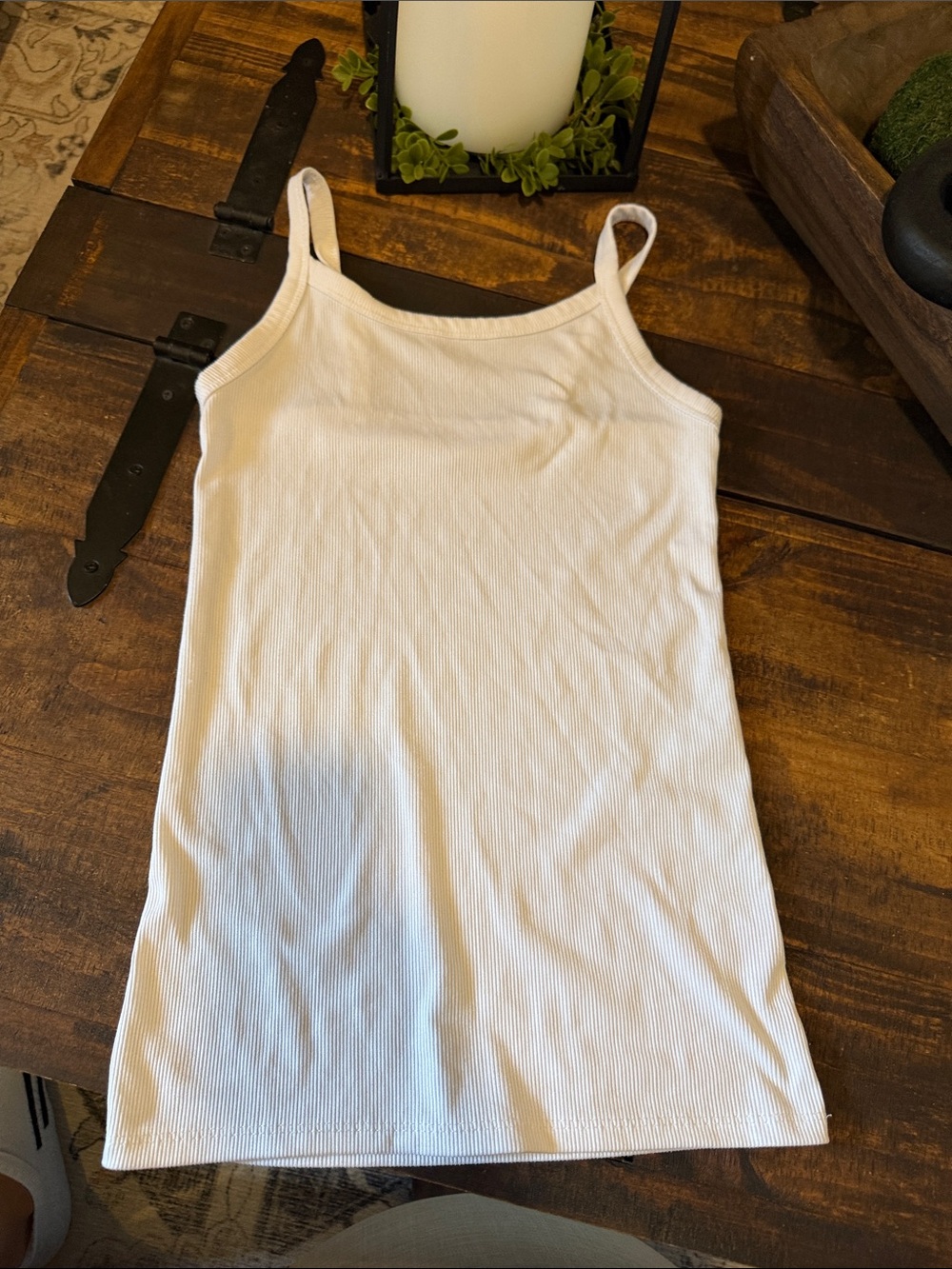 No Boundaries White Ribbed Camisole Tank Top